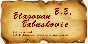 Blagovan Babušković vizit kartica